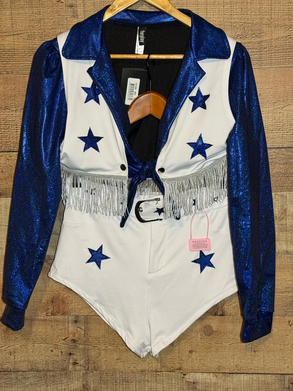 Forplay Seeing Stars Dallas Cowboys Cheerleader Costume size L/XL Sexy NWT!